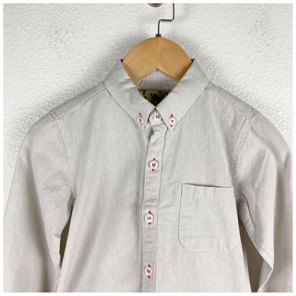 Tom & Drew Kids Gray Button Down Long Sleeve Shirt Size 5