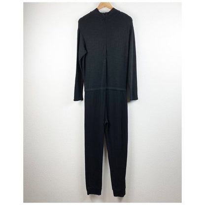 Monrow Super-soft Mock Neck Long-Sleeve Jumpsuit in Black Size Medium