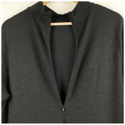 Monrow Super-soft Mock Neck Long-Sleeve Jumpsuit in Black Size Medium