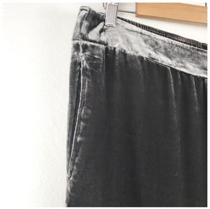 Sundance Festive Flare Gray Velvet Pants‎ Size Petite Medium