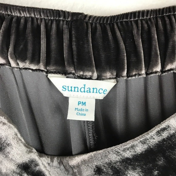 Sundance Festive Flare Gray Velvet Pants‎ Size Petite Medium