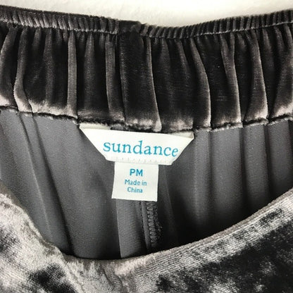 Sundance Festive Flare Gray Velvet Pants‎ Size Petite Medium