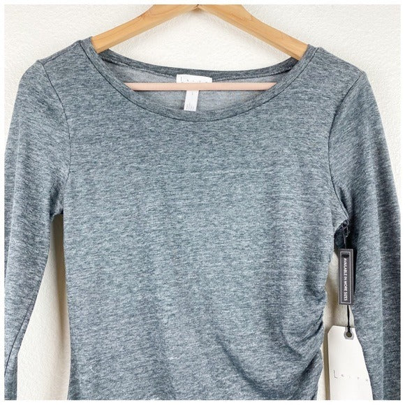 Leith Gray Ruched LS Dress Size Small