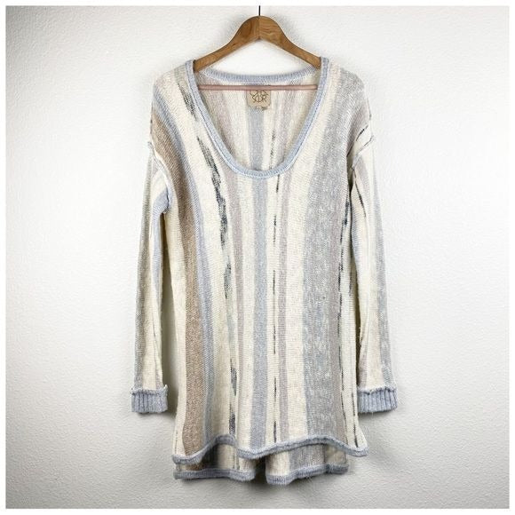 Chaser Pastel Striped Tunic Sweater Size Small
