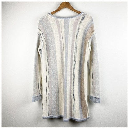 Chaser Pastel Striped Tunic Sweater Size Small