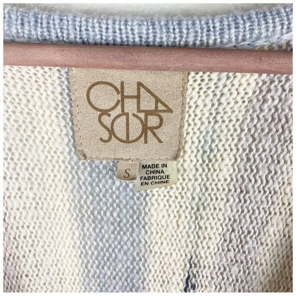 Chaser Pastel Striped Tunic Sweater Size Small