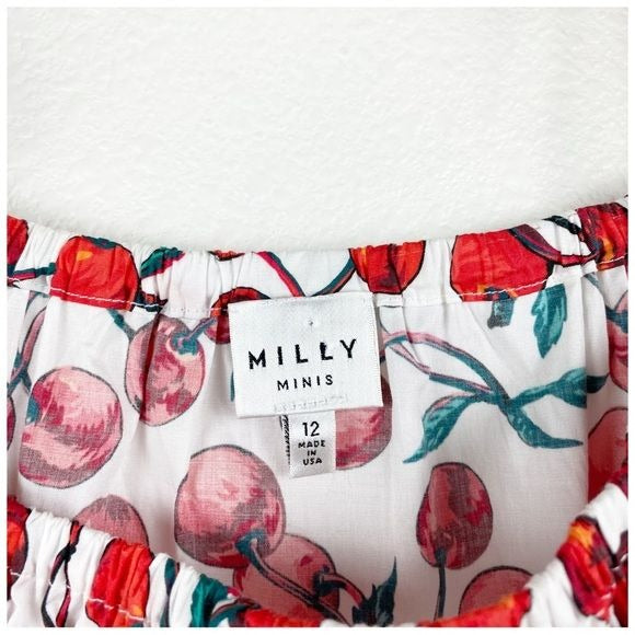 Milly Minis Girls Cherry Eden Cold Shoulder Size 12