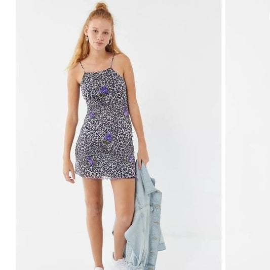 Urban Outfitters Louisa Printed Mesh Tie-Back Mini Dress Size Medium