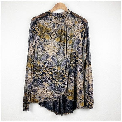 Free People New World Hi Low Blouse Size Small