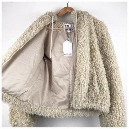 NWT Walter Baker Shearling Bomber Jacket Size Small