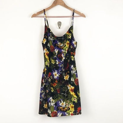 Urban Outfitters Mallory Velvet Floral Cowl Neck Slip Dress Size Small