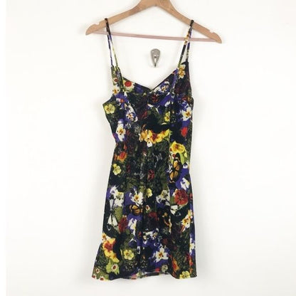 Urban Outfitters Mallory Velvet Floral Cowl Neck Slip Dress Size Small