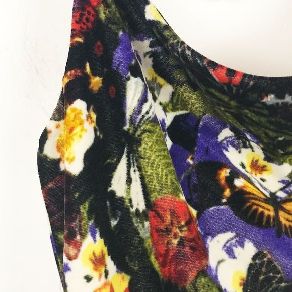 Urban Outfitters Mallory Velvet Floral Cowl Neck Slip Dress Size Small