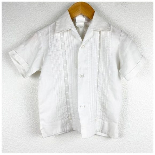 Mi Stilo Es Yucatan Button Down Short Sleeve Shirt in White Size 4