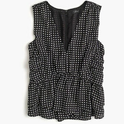 J.Crew NWT V-Neck Peplum Top in Stars Print Size 2