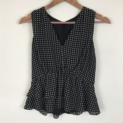 J.Crew NWT V-Neck Peplum Top in Stars Print Size 2