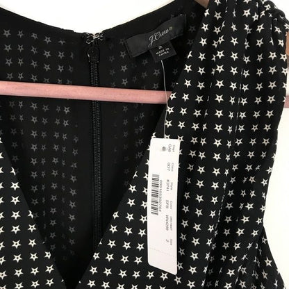 J.Crew NWT V-Neck Peplum Top in Stars Print Size 2