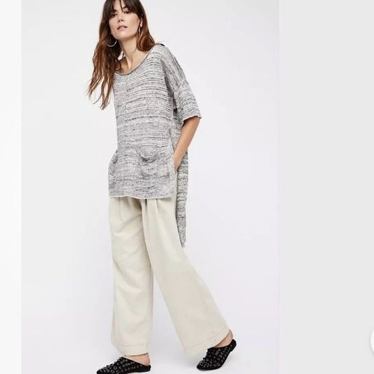 Free People Light Bright High Low Knit Tunic Top Size Medium