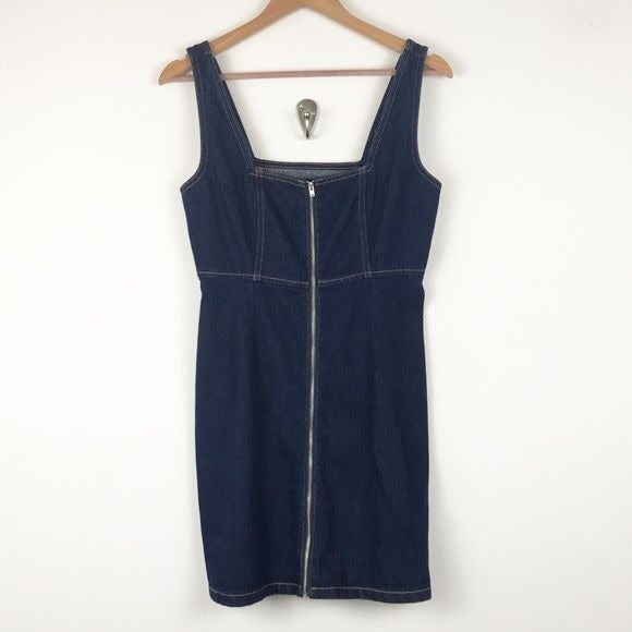 Urban Outfitters Zella Denim Front Zip Dress Size 2