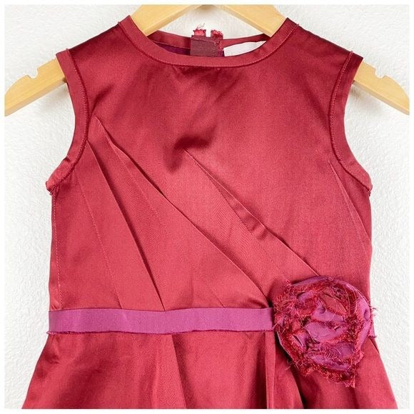 Lanvin Petite Red Dress wFloral Appliqué Size 6