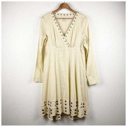 Stetson Cream Grommet Dress Size Medium