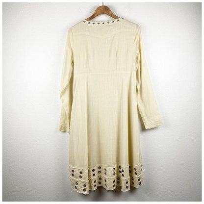 Stetson Cream Grommet Dress Size Medium