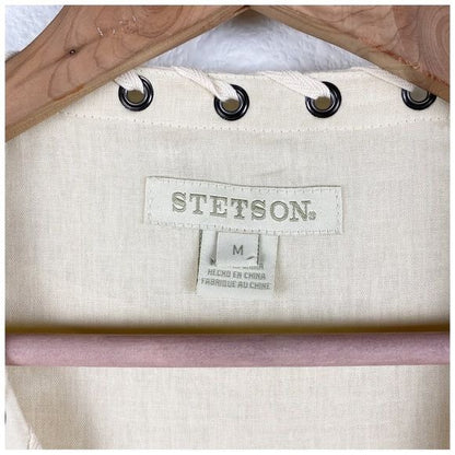 Stetson Cream Grommet Dress Size Medium