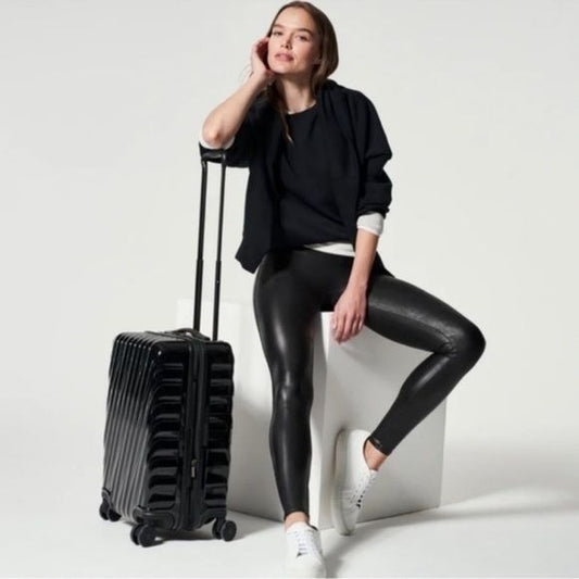 Spanx Black Faux Leather Leggings Size Medium