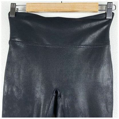 Spanx Black Faux Leather Leggings Size Medium