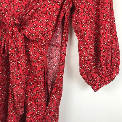 Free People Clara Red Floral Tunic Dress - XS