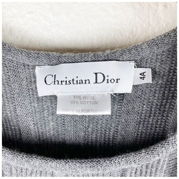 Christian Dior Gray Ribbed Dress - 4T