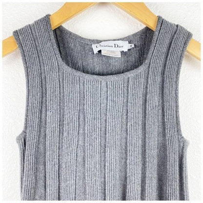 Christian Dior Gray Ribbed Dress - 4T