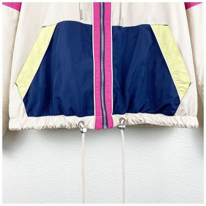 Anthropologie Maeve Venus Neon Windbreaker Jacket Size Small