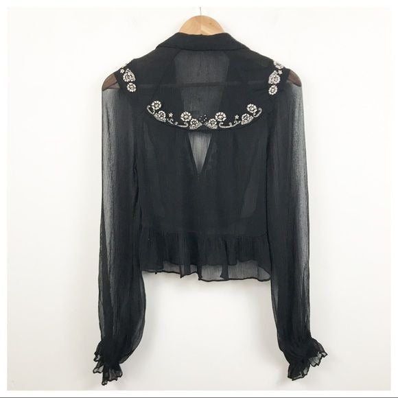 Free People Kasey Embellished Top Size Small