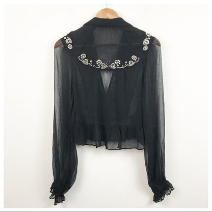 Free People Kasey Embellished Top Size Small