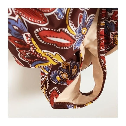 Garnet Hill Brown Floral Tankini One Piece Swimsuit Size 2