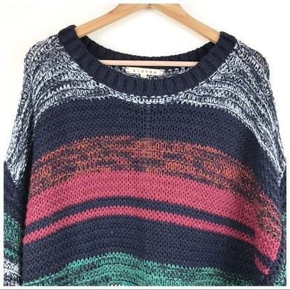 Xirena Colorful Stripe Alpaca Blend Sweater Size Large