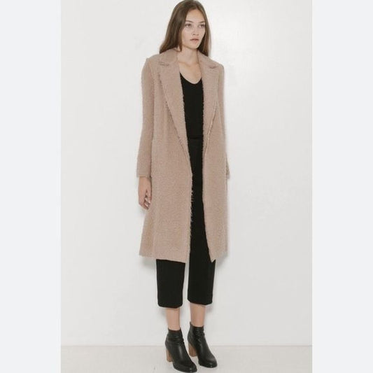 Helmut Lang Shaggy Brown Alpaca/Wool Coat Size Small