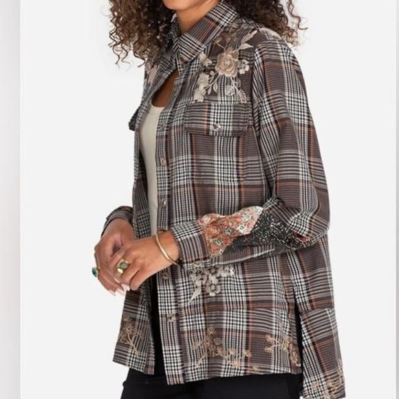 Johnny Was Freya Printed Shirt Jacket In Multi size Medium