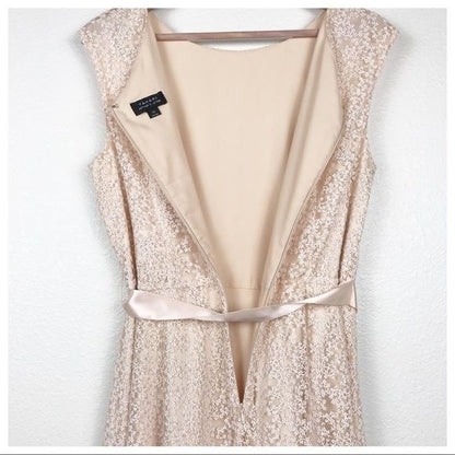 Tahari Pink Lace Overlay Dress Size 12