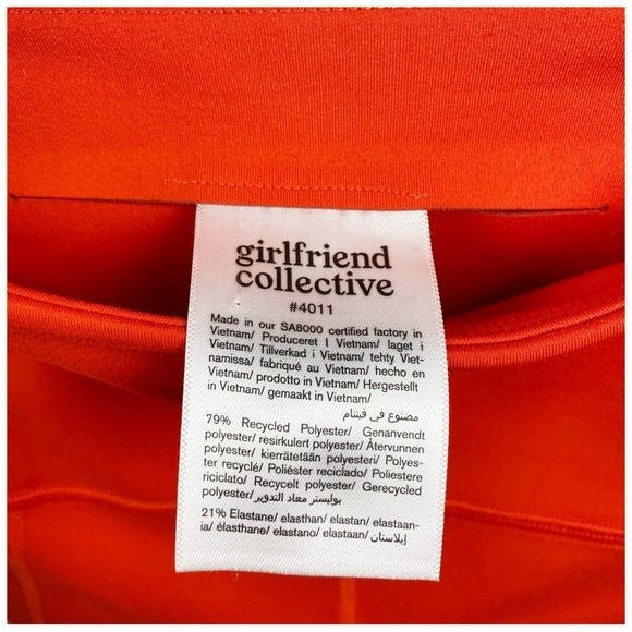 Girlfriend Collective Blood Orange High-Rise Run Short Size XS