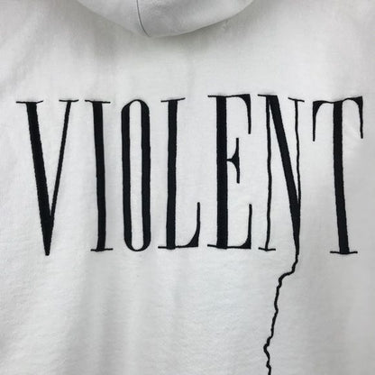 Riot Hill White Violent Hoodie Size Large