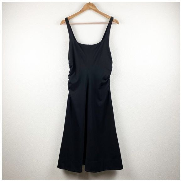 Anthropologie Maeve Sheila Black Midi Dress Size Medium