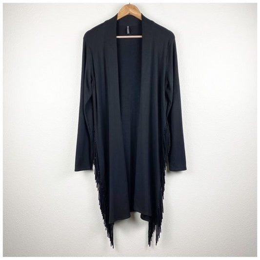 Riller and Fount Black Fringe Duster Size 3/Large