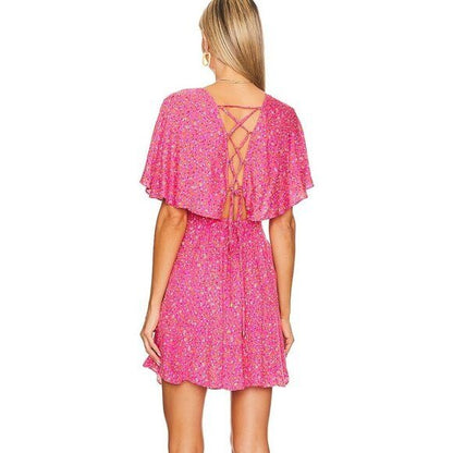 Free People NWT Florence Mini Dress in Femme Combo Size Large