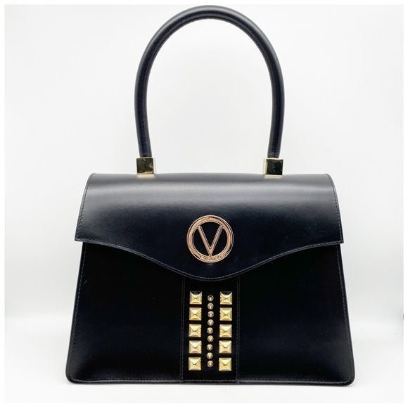 Valentino Melanie Leather Satchel in Black