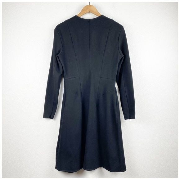 MM Lafleur The Ellis Dress Textured Ponte Black Size 8