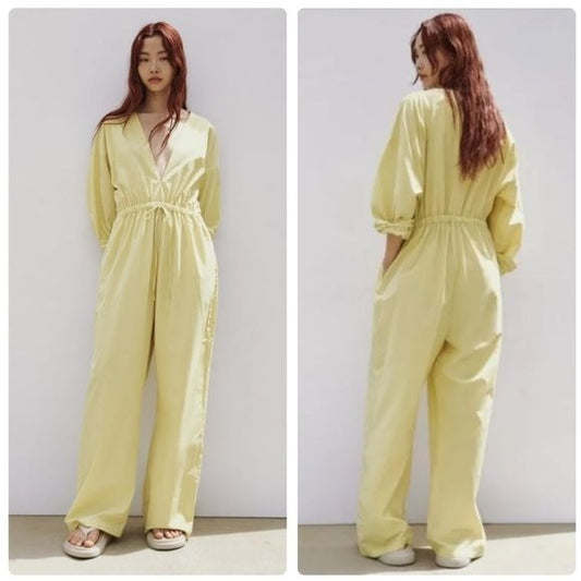 NWT Zara Voluminous Lightweight Baggy Jumpsuit Size XS