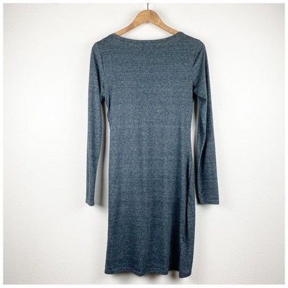 Leith Gray Bodycon Ruched Long Sleeve Dress Size Medium