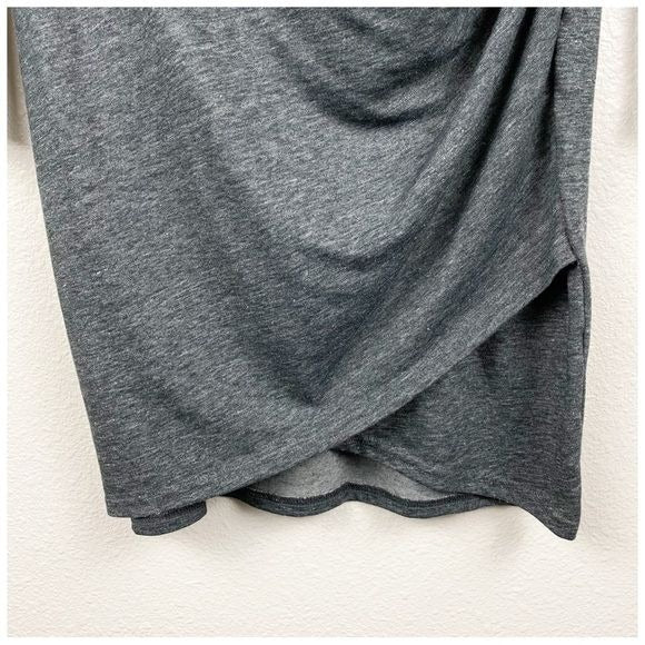 Leith Gray Bodycon Ruched Long Sleeve Dress Size Medium